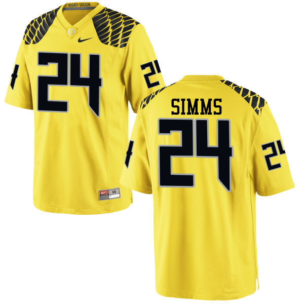 Men #24 Keith Simms Oregon Ducks College Football Jerseys-Yellow - Click Image to Close